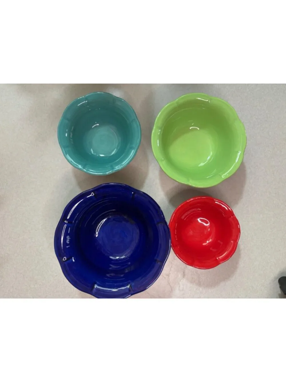 Pioneer Woman Ceramic Nesting Measuring Prep Bowls Cups 4 piece Floral